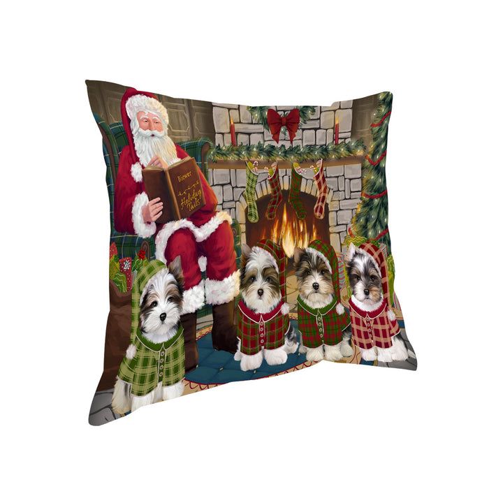 Christmas Cozy Holiday Tails Biewer Terriers Dog Pillow PIL69336