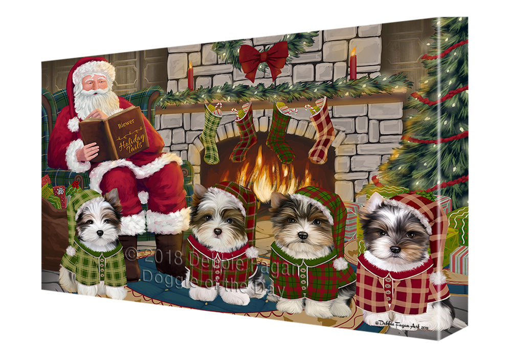 Christmas Cozy Holiday Tails Biewer Terriers Dog Canvas Print Wall Art Décor CVS115847