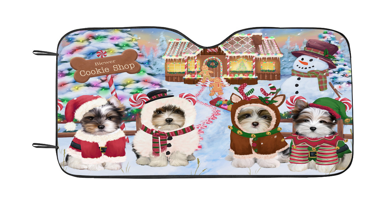 Holiday Gingerbread Cookie Biewer Dogs Car Sun Shade
