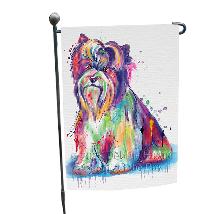 Watercolor Biewer Terrier Dog Garden Flag GFLG65158