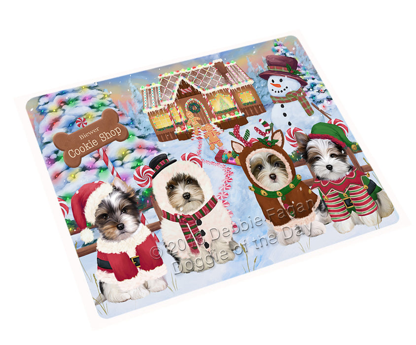 Holiday Gingerbread Cookie Shop Biewer Terriers Dog Large Refrigerator / Dishwasher Magnet RMAG98916