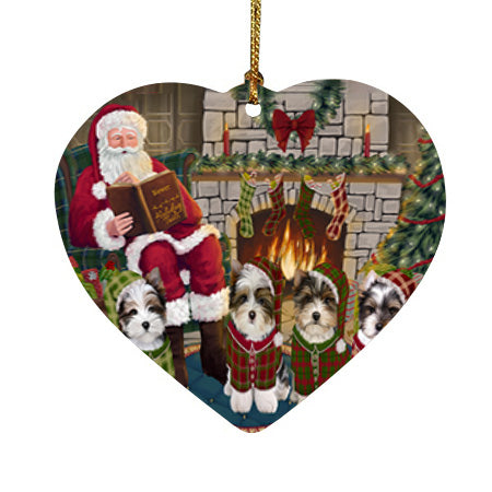 Christmas Cozy Holiday Tails Biewer Terriers Dog Heart Christmas Ornament HPOR55458
