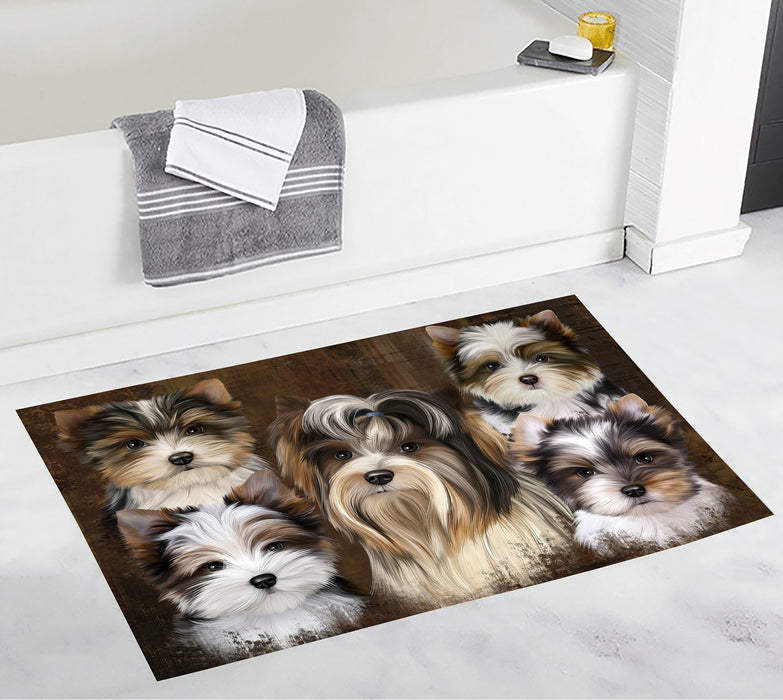 Rustic Biewer Dogs Bath Mat