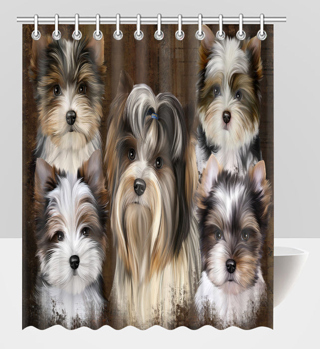 Rustic Biewer Dogs Shower Curtain