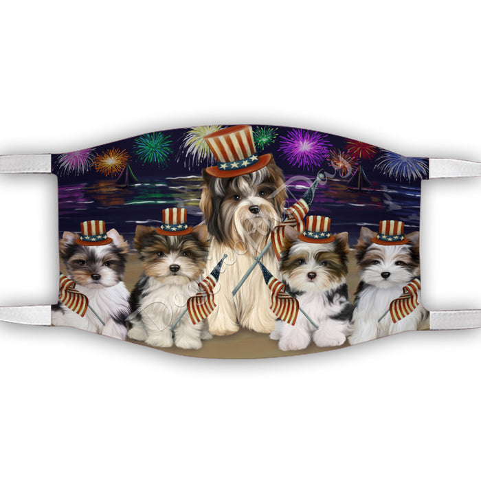 4th of July Independence Day Biewer Dogs Face Mask FM49380