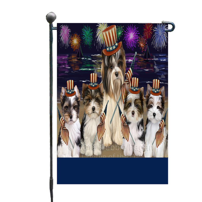 Personalized 4th of July Firework Biewer Terrier Dogs Custom Garden Flags GFLG-DOTD-A57792