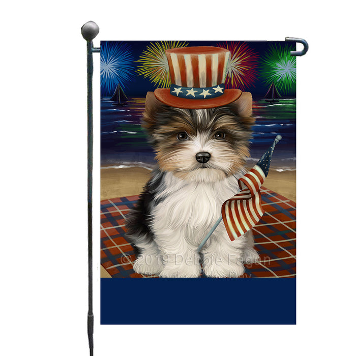 Personalized 4th of July Firework Biewer Terrier Dog Custom Garden Flags GFLG-DOTD-A57793