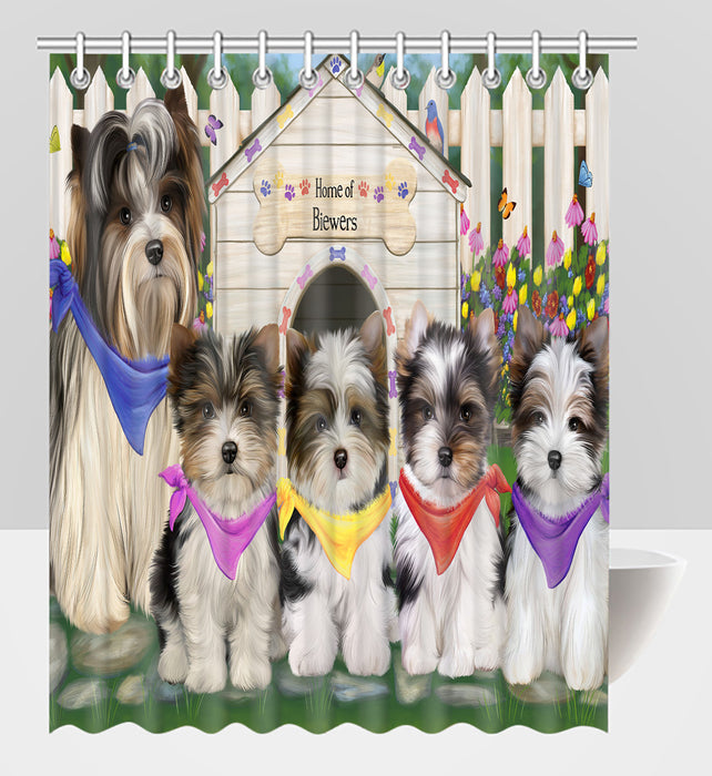 Spring Dog House Biewer Dogs Shower Curtain