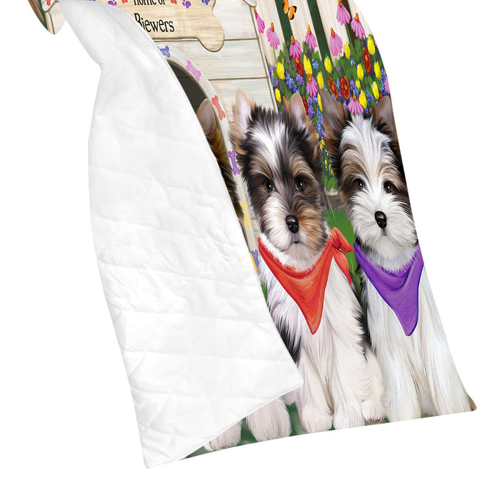 Spring Dog House Biewer Dogs Quilt