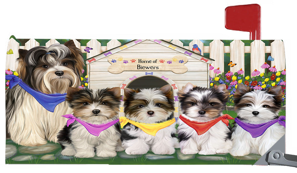 Spring Dog House Biewer Terrier Dogs Magnetic Mailbox Cover MBC48621