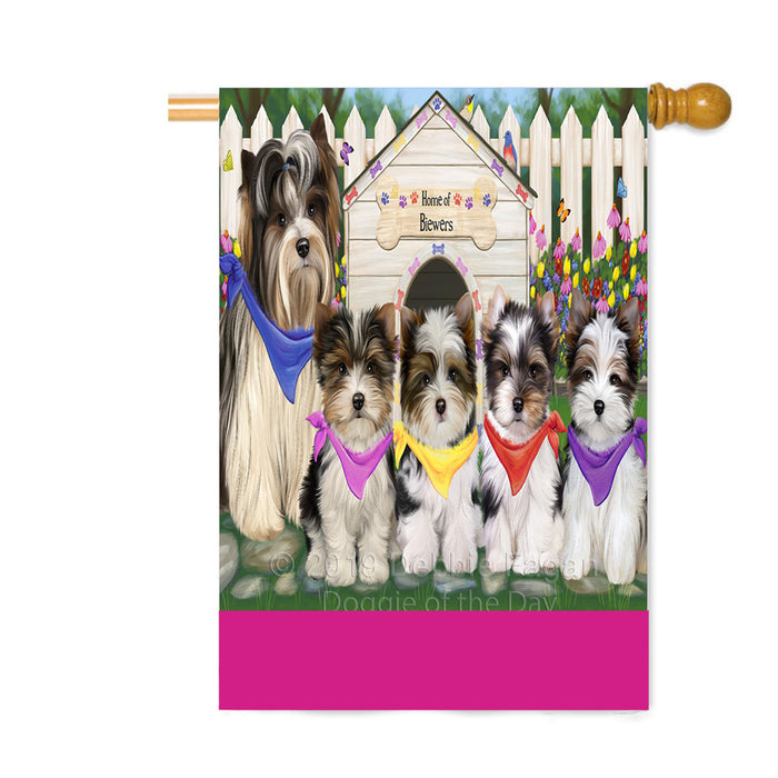 Personalized Spring Dog House Biewer Terrier Dogs Custom House Flag FLG-DOTD-A62811