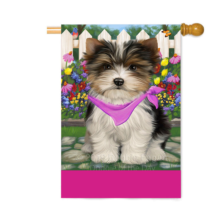 Personalized Spring Floral Biewer Terrier Dog Custom House Flag FLG-DOTD-A62812