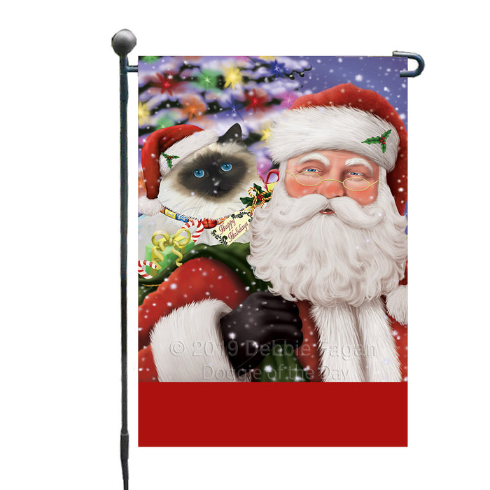 Personalized Santa Carrying Birman Cat and Christmas Presents Custom Garden Flag GFLG63725