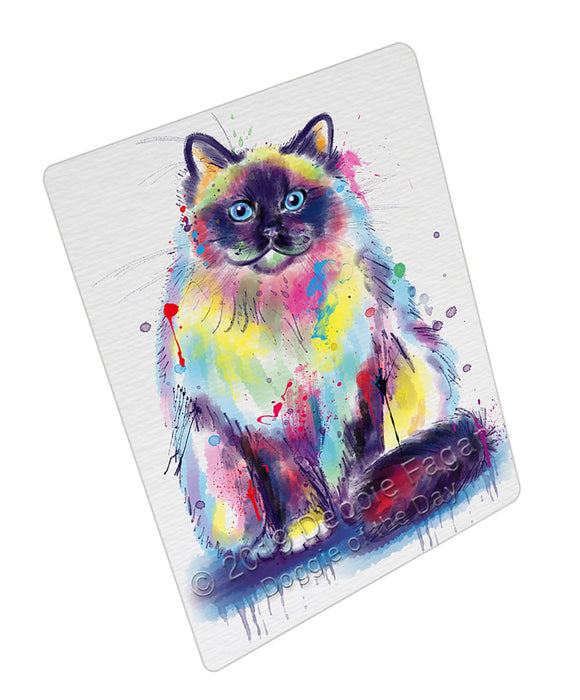 Watercolor Birman Cat Cutting Board - For Kitchen - Scratch & Stain Resistant - Designed To Stay In Place - Easy To Clean By Hand - Perfect for Chopping Meats, Vegetables