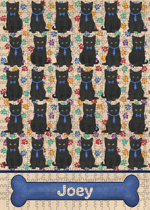 Rainbow Paw Print Black Cats Puzzle with Photo Tin PUZL97832