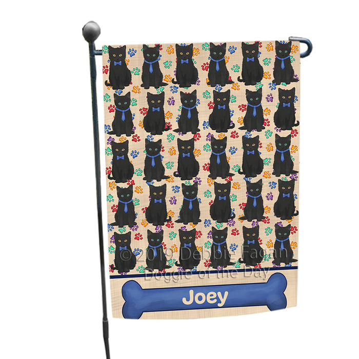 Rainbow Paw Print Black Cats Garden Flag GFLG65278
