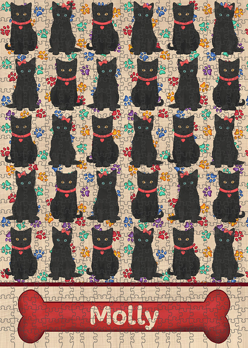 Rainbow Paw Print Black Cats Puzzle with Photo Tin PUZL97836