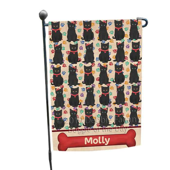 Rainbow Paw Print Black Cats Garden Flag GFLG65279