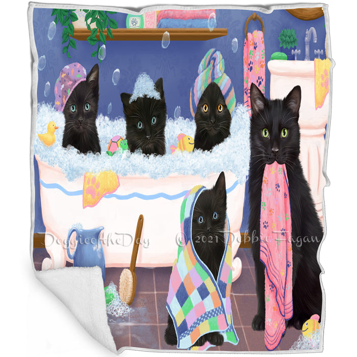 Rub A Dub Dogs In A Tub Black Cats Blanket BLNKT130323