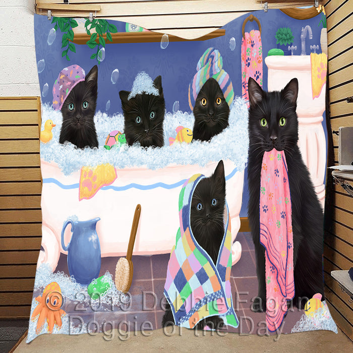Rub A Dub Dogs In A Tub Black Cats Quilt