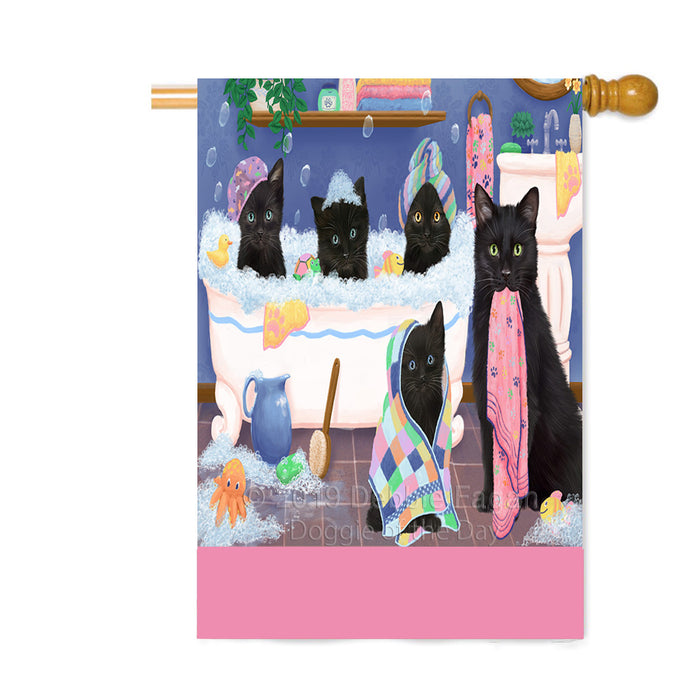 Personalized Rub A Dub Dogs In A Tub Black Cats Custom House Flag FLG64319