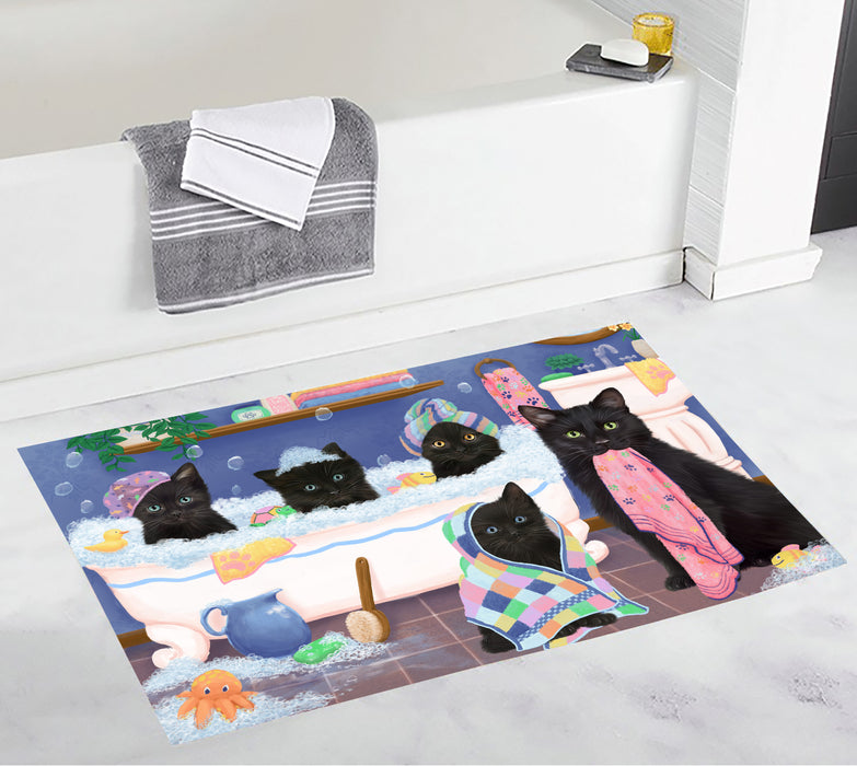 Rub A Dub Dogs In A Tub Black Cats Bath Mat