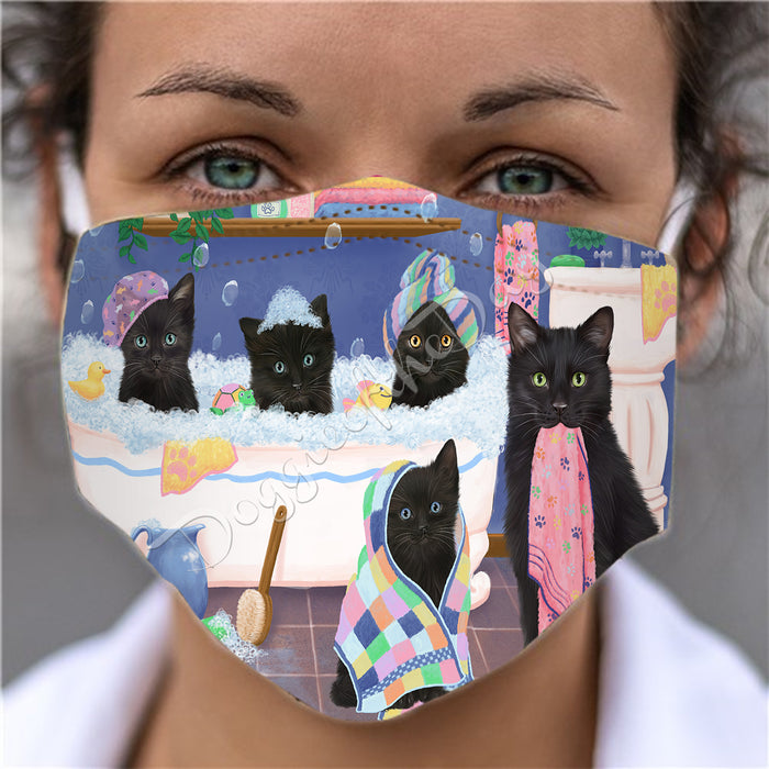 Rub A Dub Dogs In A Tub  Black Cats Face Mask FM49481