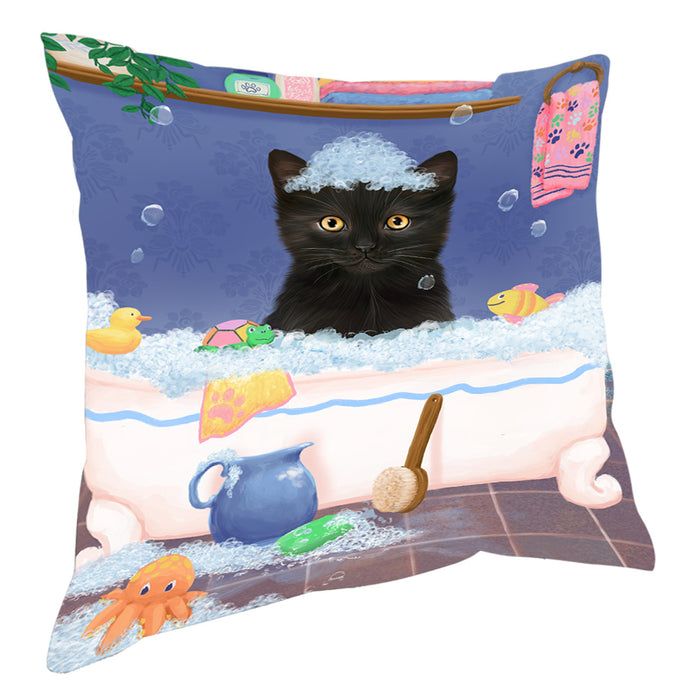 Rub A Dub Dog In A Tub Black Cat Pillow with Top Quality High-Resolution Images - Ultra Soft Pet Pillows for Sleeping - Reversible & Comfort - Ideal Gift for Dog Lover - Cushion for Sofa Couch Bed - 100% Polyester