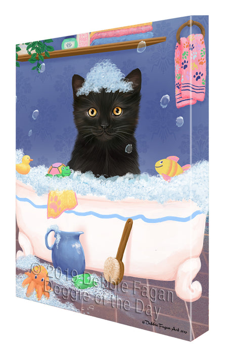 Rub A Dub Dog In A Tub Black Cat Canvas Print Wall Art Décor CVS142307