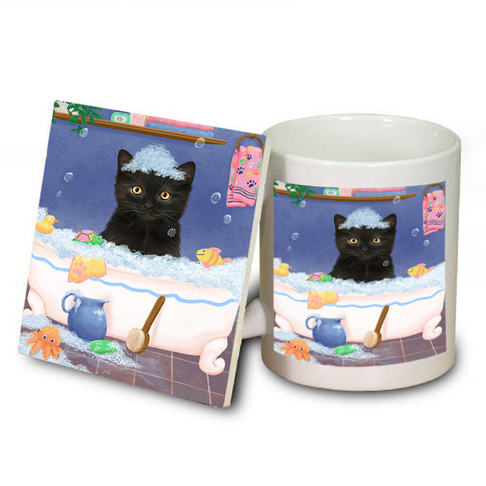 Rub A Dub Dog In A Tub Black Cat Mug and Coaster Set MUC57303