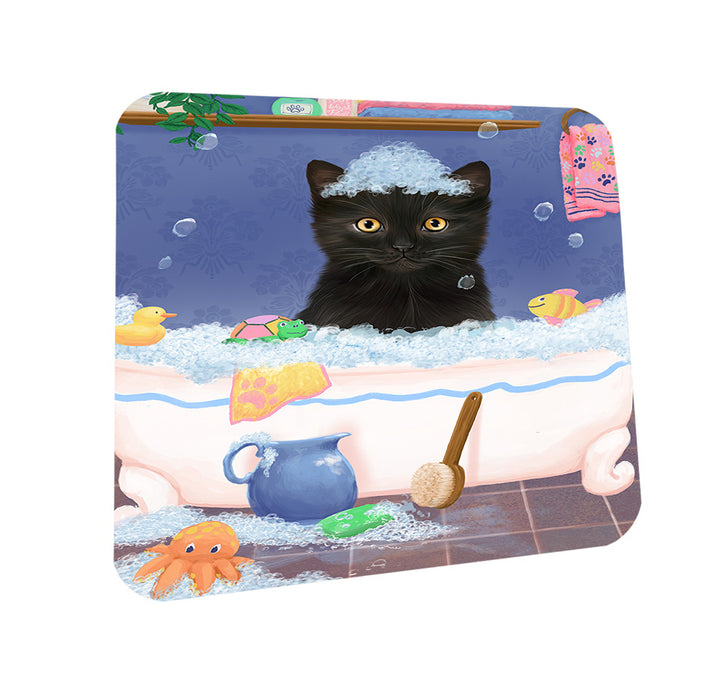 Rub A Dub Dog In A Tub Black Cat Coasters Set of 4 CST57269