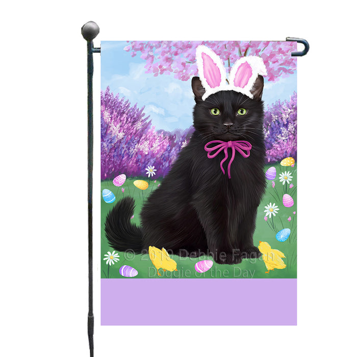 Personalized Easter Holiday Black Cat Custom Garden Flags GFLG-DOTD-A58766