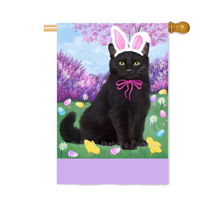 Personalized Easter Holiday Black Cat Custom House Flag FLG-DOTD-A58822