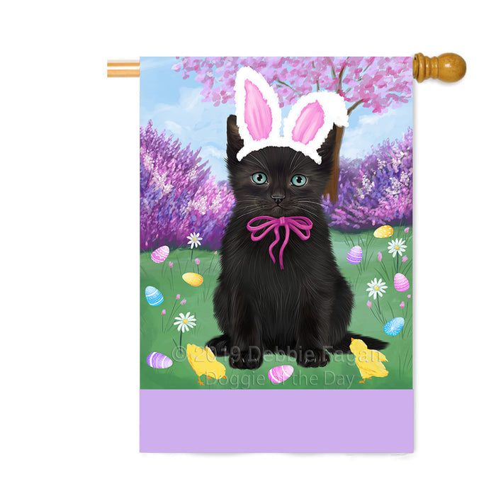 Personalized Easter Holiday Black Cat Custom House Flag FLG-DOTD-A58824