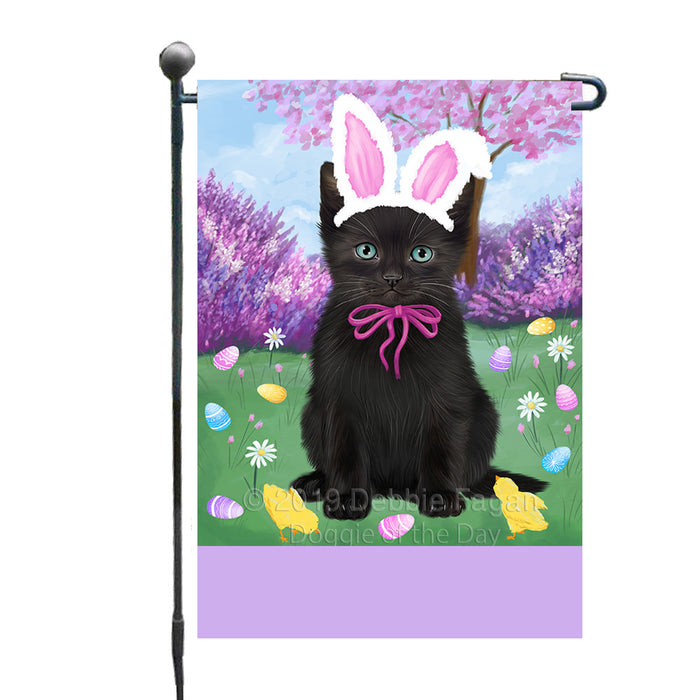 Personalized Easter Holiday Black Cat Custom Garden Flags GFLG-DOTD-A58768