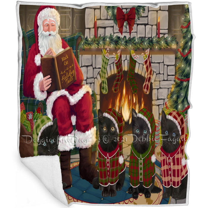 Christmas Cozy Holiday Tails Black Cats Blanket BLNKT115347