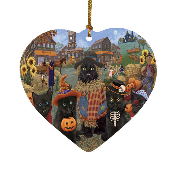 Halloween 'Round Town Biewer Dogs Heart Christmas Ornament HPOR57474