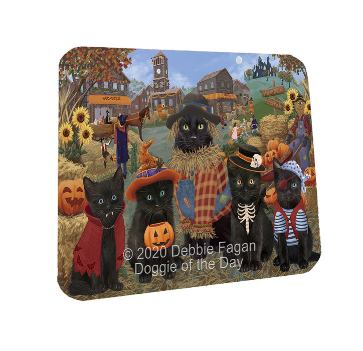 Halloween 'Round Town Black Cats Coasters Set of 4 CSTA57914