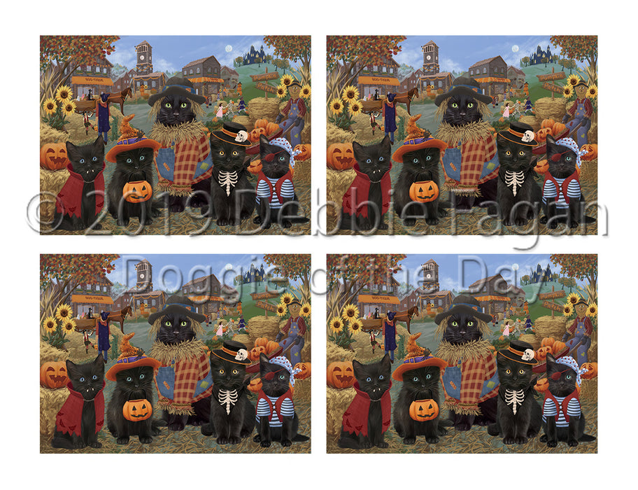 Halloween 'Round Town Black Cats Placemat