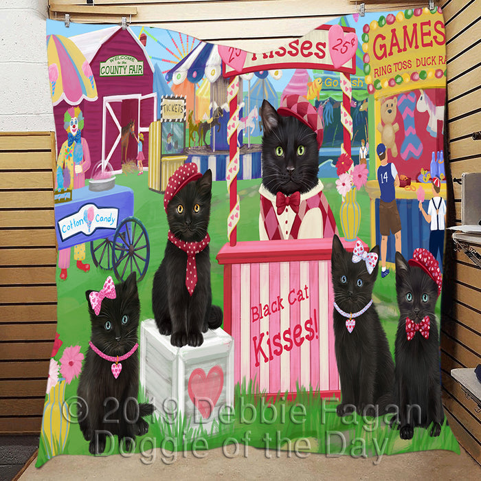 Carnival Kissing Booth Black Cats Quilt