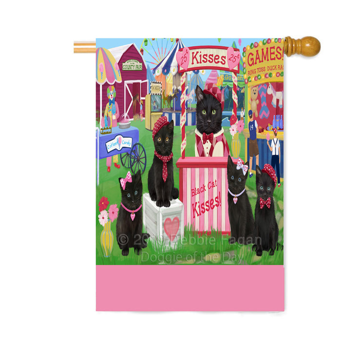 Personalized Carnival Kissing Booth Black Cats Custom House Flag FLG63585