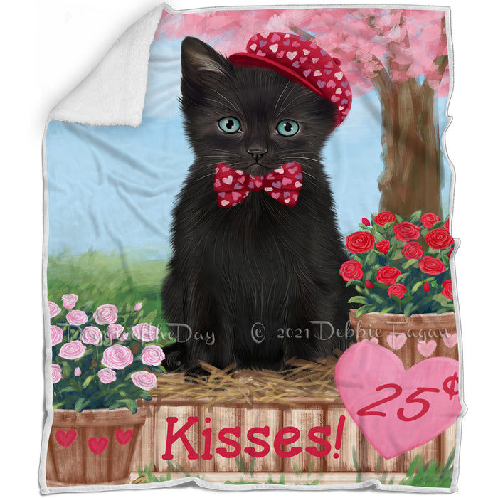 Rosie 25 Cent Kisses Black Cat Blanket BLNKT122826