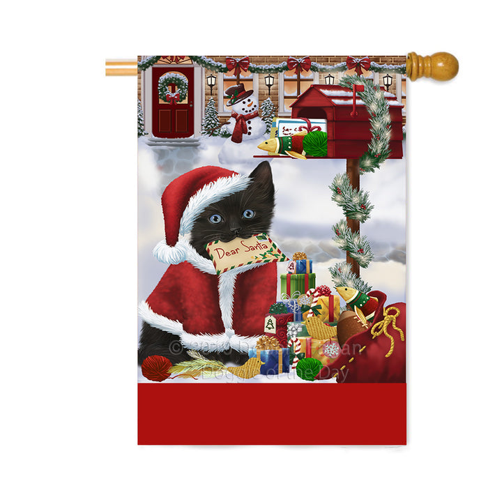 Personalized Happy Holidays Mailbox Black Cat Christmas Custom House Flag FLG-DOTD-A59959