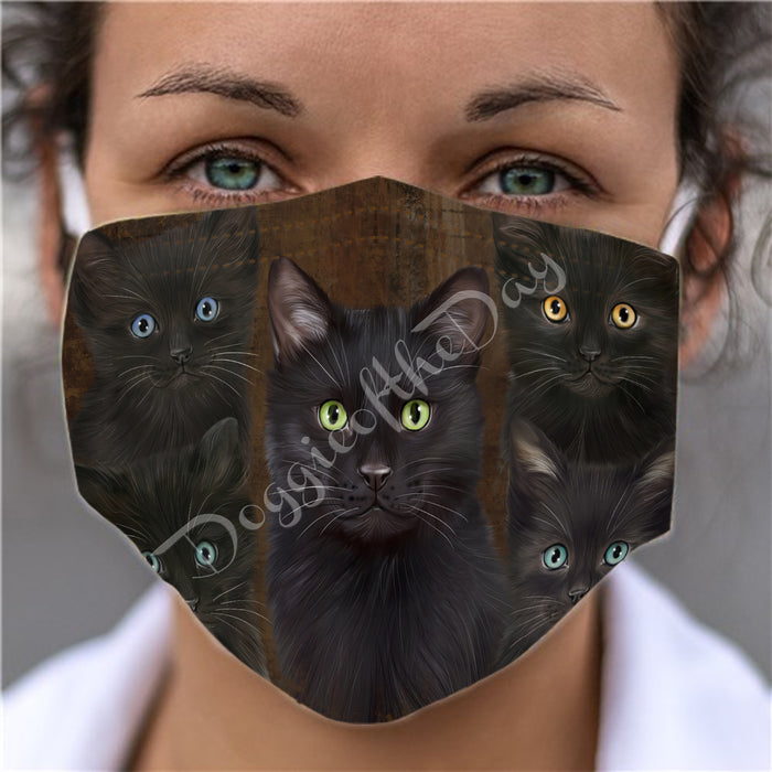 Rustic Black Cats Face Mask FM50031