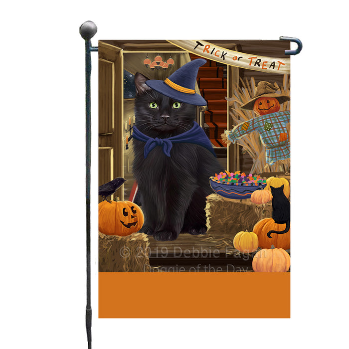 Personalized Enter at Own Risk Trick or Treat Halloween Black Cat Custom Garden Flags GFLG-DOTD-A59474