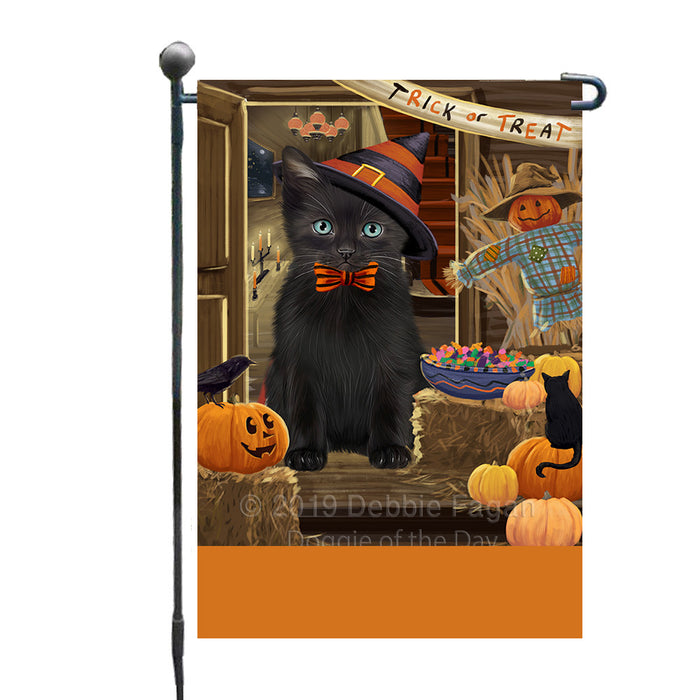 Personalized Enter at Own Risk Trick or Treat Halloween Black Cat Custom Garden Flags GFLG-DOTD-A59476