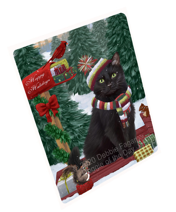 Christmas Woodland Sled Black Cat Cutting Board - For Kitchen - Scratch & Stain Resistant - Designed To Stay In Place - Easy To Clean By Hand - Perfect for Chopping Meats, Vegetables, CA83794