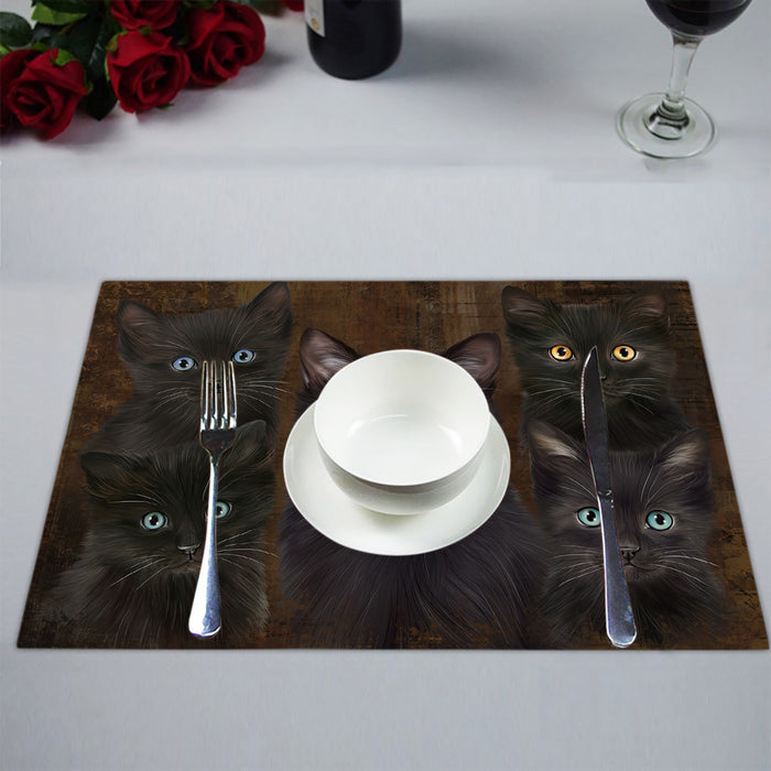 Rustic Black Cats Placemat