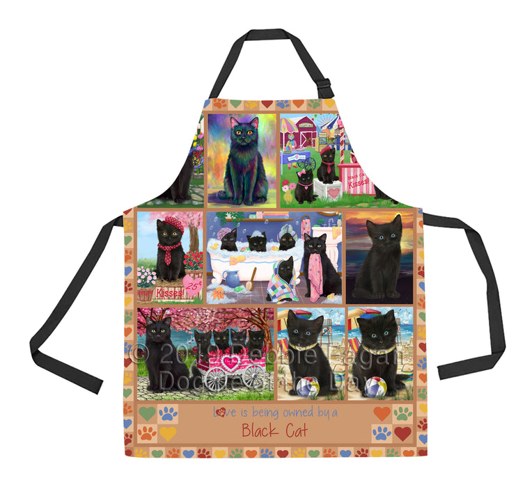 Love is Being Owned Black Cat Beige Apron