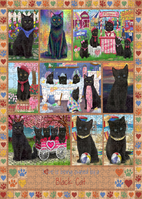 Love is Being Owned Black Cat Beige Puzzle  PUZL98276